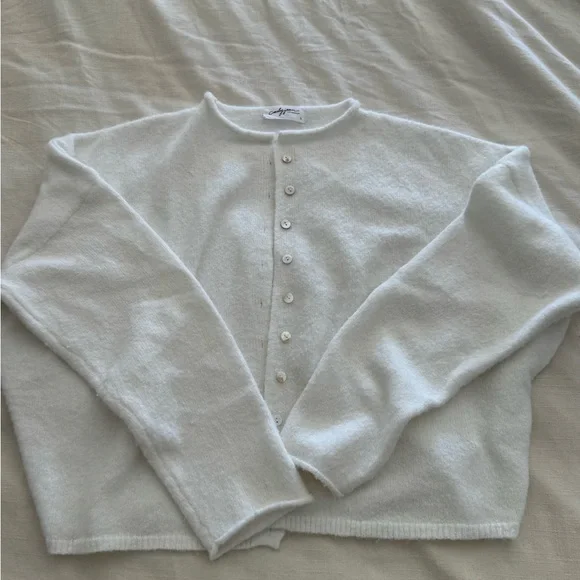 CJLA Ellie ivory White Button-Up Sweater cardigan - Picture 5 of 7